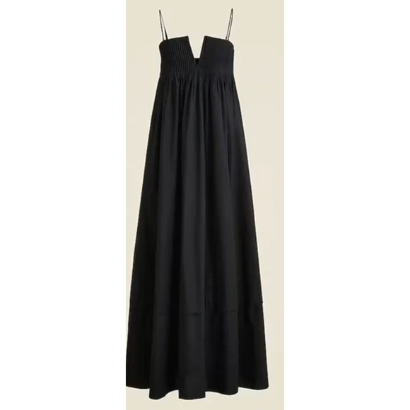 J Crew Collection Strapless Notched Maxi Dress 18 Black NWT CI878 J.Crew Pleated - Picture 5 of 6